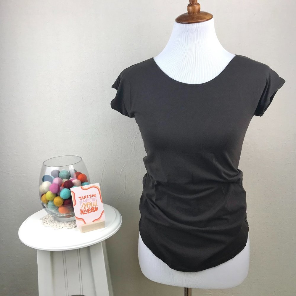 Style & Co Espresso Brown Cap Sleeve Lightweight Top